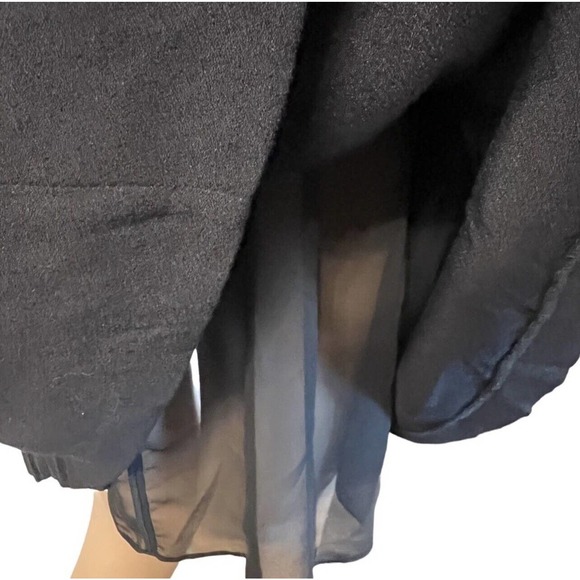 Anthro See U Soon Black Dress Keyhole Neckline Short Puffy Sleeves NWT Size S - Picture 10 of 12